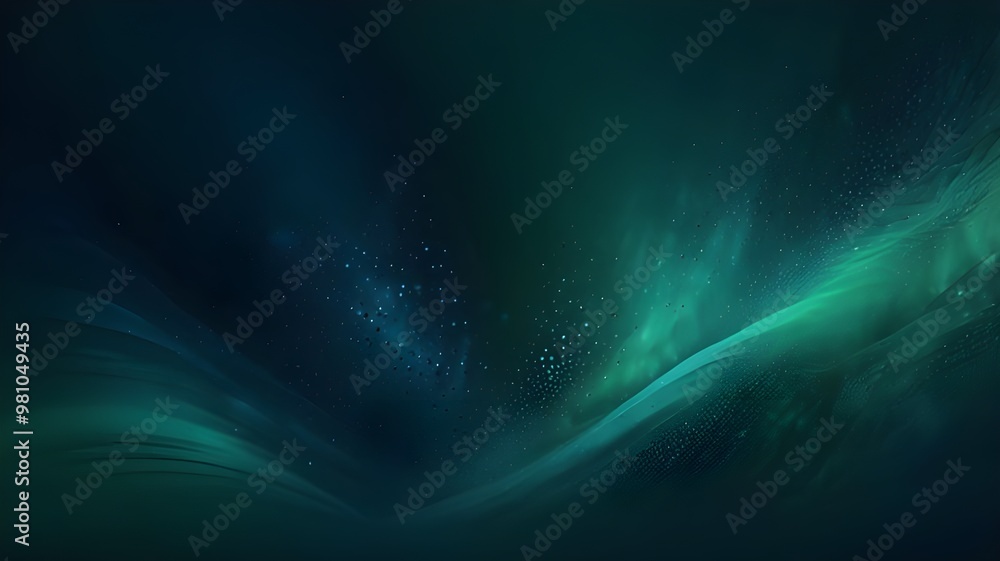 Fototapeta premium Abstract green and black background like aurora, planet space aurora background walpaper