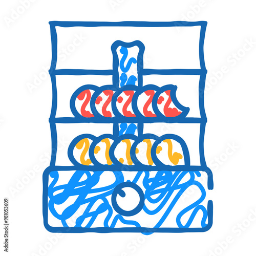 dryer for vegetables and fruits doodle icon sketch vector. dryer for vegetables and fruits sign. isolated symbol illustration