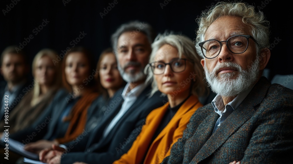 The Weight of Experience: A diverse board of directors, their faces etched with experience, sit poised for a critical meeting, their collective wisdom radiating power and authority. The Weight of Experience: A diverse board of directors, their faces etched with experience, sit poised for a critical meeting, their collective wisdom radiating power and authority.