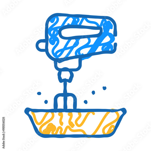 mixer kitchen tool doodle icon sketch vector. mixer kitchen tool sign. isolated symbol illustration