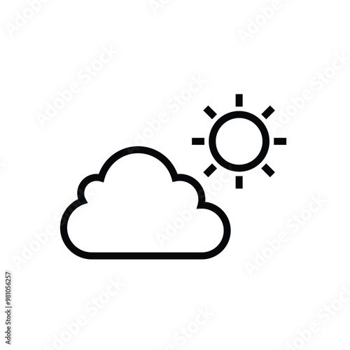 Sunny weather conditions icon with some cloud. Weather Forecast