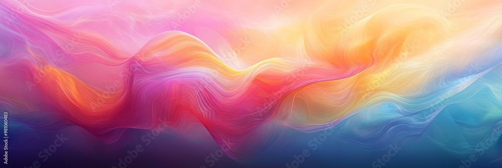 Elegant and Dreamy Abstract Colorful Background with Soft Waves - AI generated illustration. Elegant and Dreamy Abstract Colorful Background with Soft Waves - AI generated illustration.