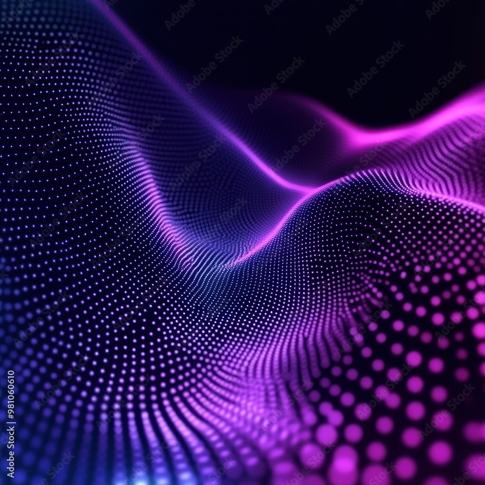 Obraz premium Abstract Purple and Blue Digital Wave