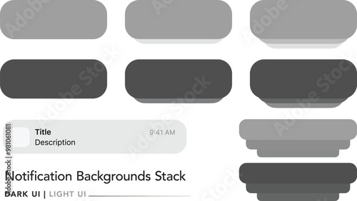 iPhone and iPad Push notification stack message illustration. Smartphone lockscreen sms messages