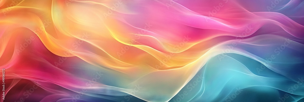 Elegant and Dreamy Abstract Colorful Background with Soft Waves - AI generated illustration. Elegant and Dreamy Abstract Colorful Background with Soft Waves - AI generated illustration.