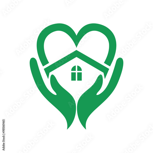 home care green house logo symbol