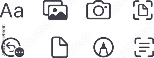 Accessory Bar Editing button Tools Icon set. Web, mobile UI icons