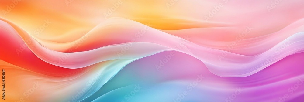 Elegant and Dreamy Abstract Colorful Background with Soft Waves - AI generated illustration. Elegant and Dreamy Abstract Colorful Background with Soft Waves - AI generated illustration.