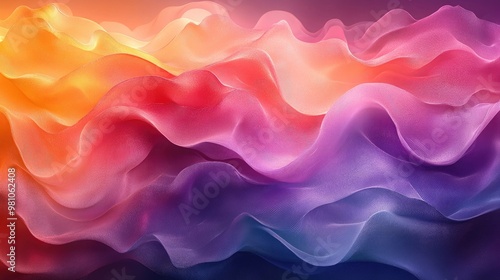 Abstract Waves of Vibrant Colors with Clear Copy Space for Modern Designs