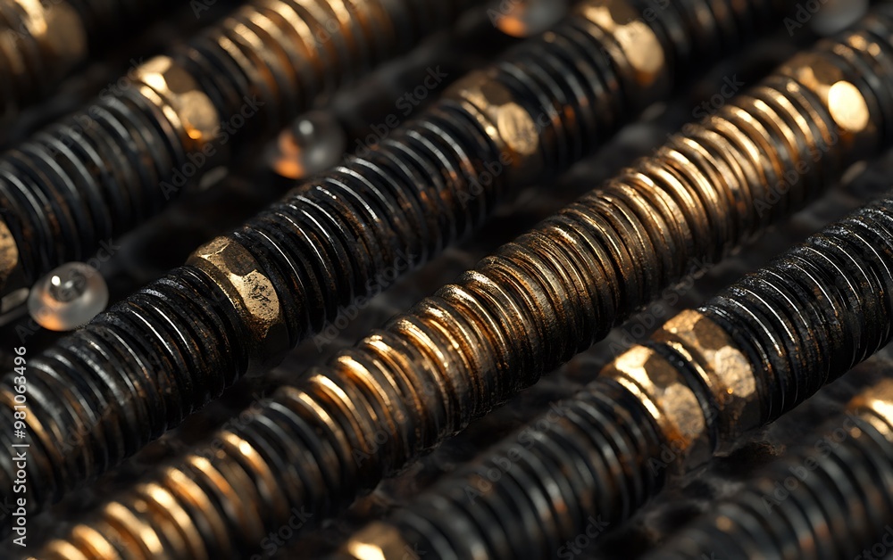 Industrial Innovation: Graphic Design of Intricate Screw Pattern with Textured Layers Industrial Innovation: Graphic Design of Intricate Screw Pattern with Textured Layers