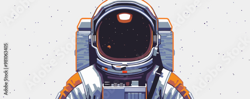 Pixelated astronaut icon pixel art on white isolated background, vector design.