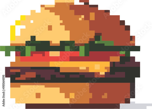 Pixelated pixelated hamburger icon pixel art on white isolated background, vector design.