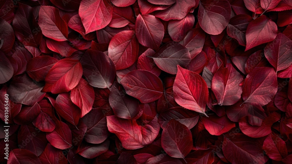 A close-up shot of a cluster of dark red leaves, creating a beautiful and natural background. A close-up shot of a cluster of dark red leaves, creating a beautiful and natural background.
