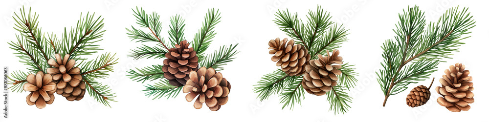 Beautiful pine branches with cones, perfect for seasonal decorations or nature-themed projects. Beautiful pine branches with cones, perfect for seasonal decorations or nature-themed projects.