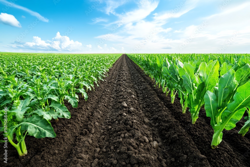 A visual of climate-smart agriculture, with farmers adapting to climate change with resilient crop varieties A visual of climate-smart agriculture, with farmers adapting to climate change with resilient crop varieties