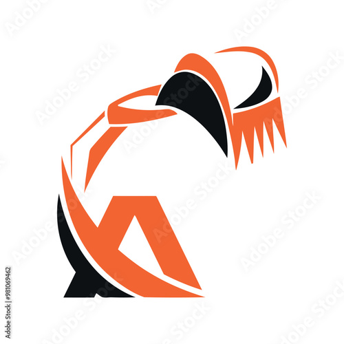 Letter A excavation  black and red logo
