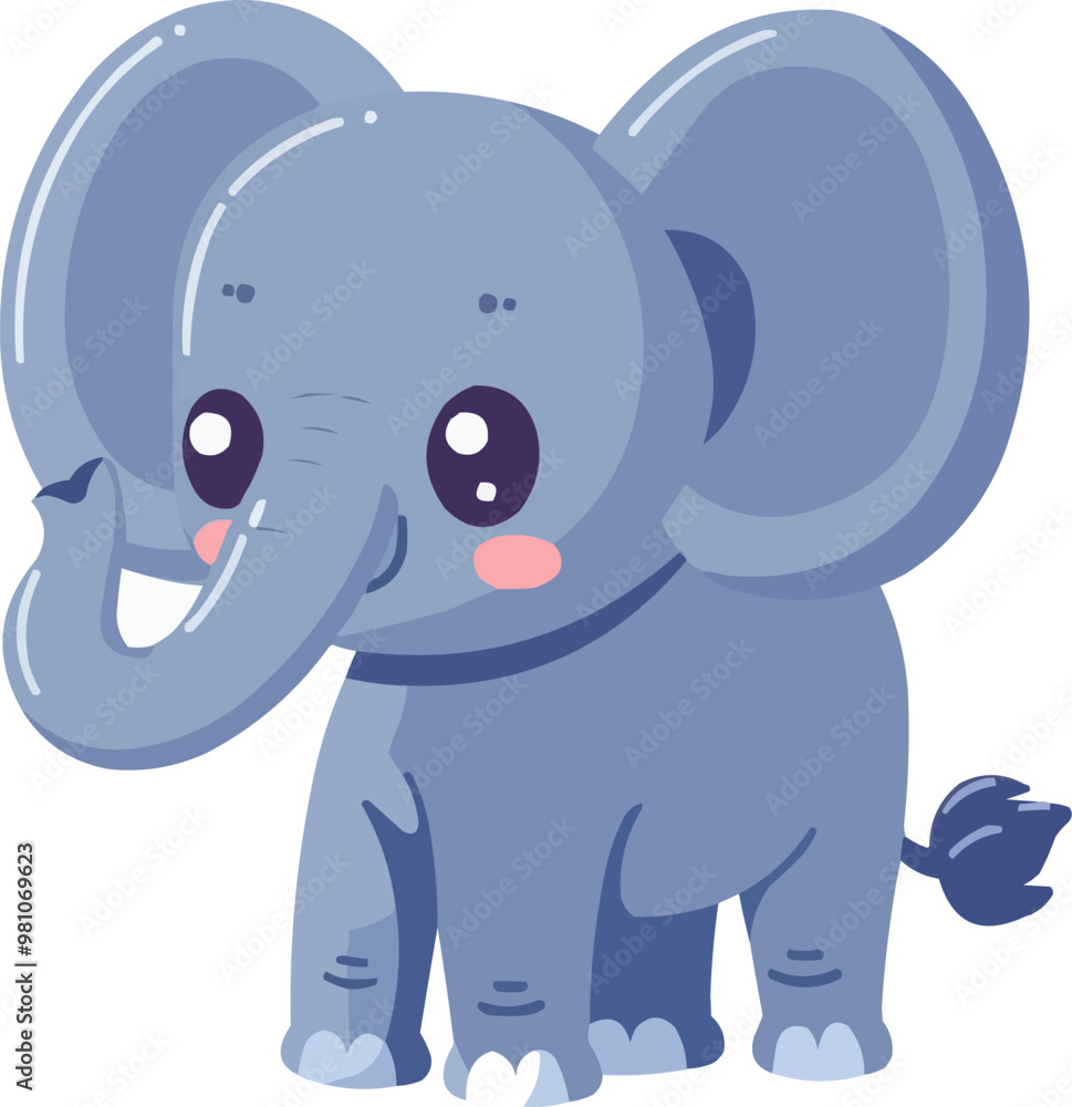 Naklejka premium Cute elephants with balloons, stars, and hearts on a baby-themed background, flat, vector illustration, seamless pattern background design.