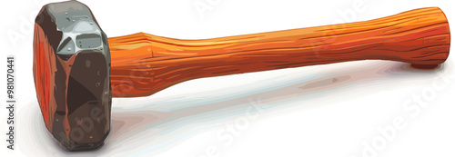 Toy hammer on a white background. Vector flat minimalistic isolated