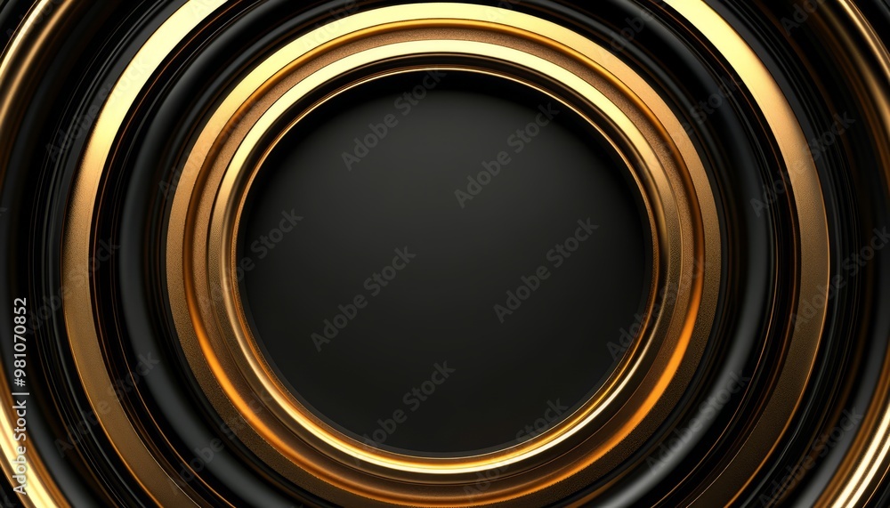Abstract Circular Pattern with Gold and Black Rings Abstract Circular Pattern with Gold and Black Rings