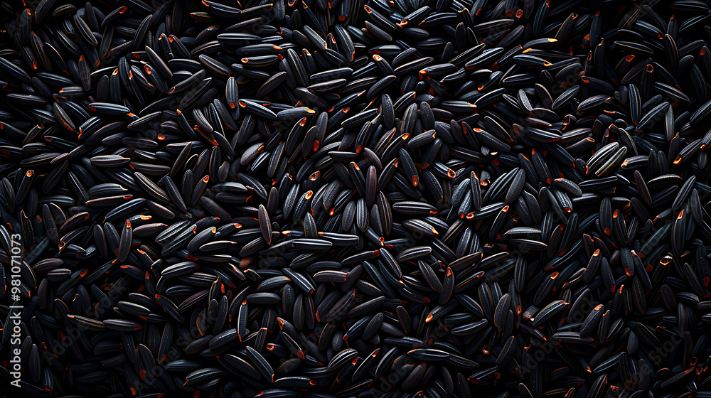 Black rice background of black rice top view Black rice background of black rice top view