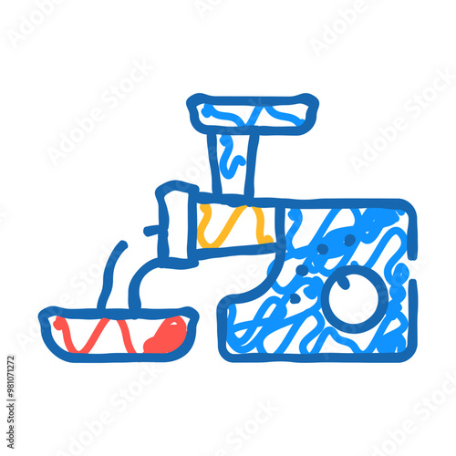 meat grinder doodle icon sketch vector. meat grinder sign. isolated symbol illustration