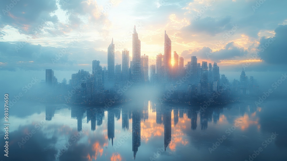 Futuristic Cityscape with Vast Copied Space for Urban Development Concepts Futuristic Cityscape with Vast Copied Space for Urban Development Concepts