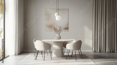 Wallpaper Mural minimal style dining room background.  Torontodigital.ca