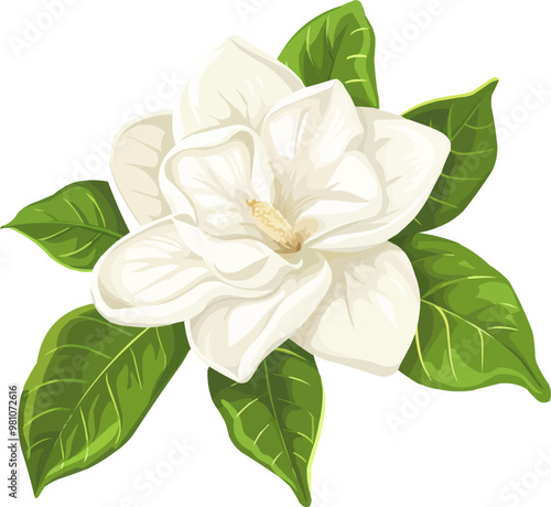Elegant water lily icon flat on white isolated background, vector design.