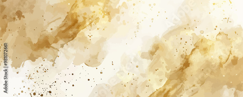 A painting of a cloudy sky with gold and brown colors. The sky is filled with white clouds and the colors are warm and inviting