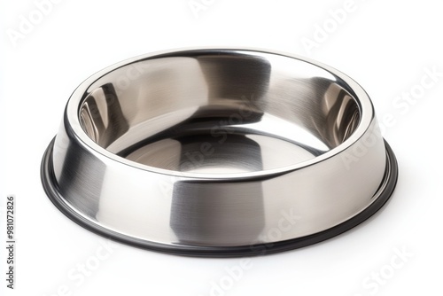 Pet Bowl. Metal Bowl for Pets with White Background