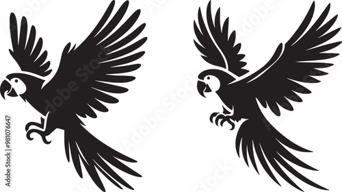 Parrot Bird Silhouette Vector Illustration photo