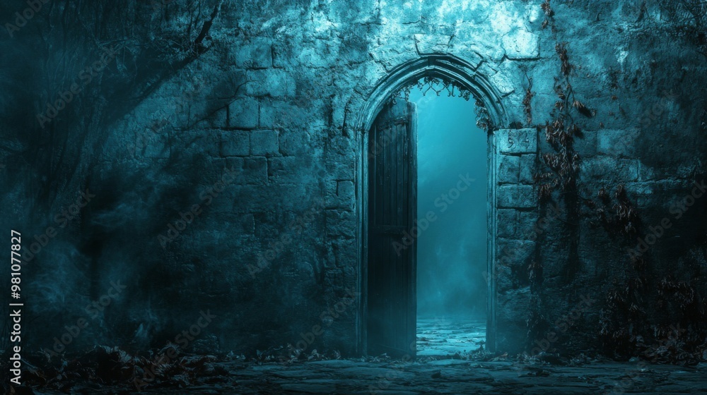 A Stone Archway Opens to a Misty, Eerie Path A Stone Archway Opens to a Misty, Eerie Path