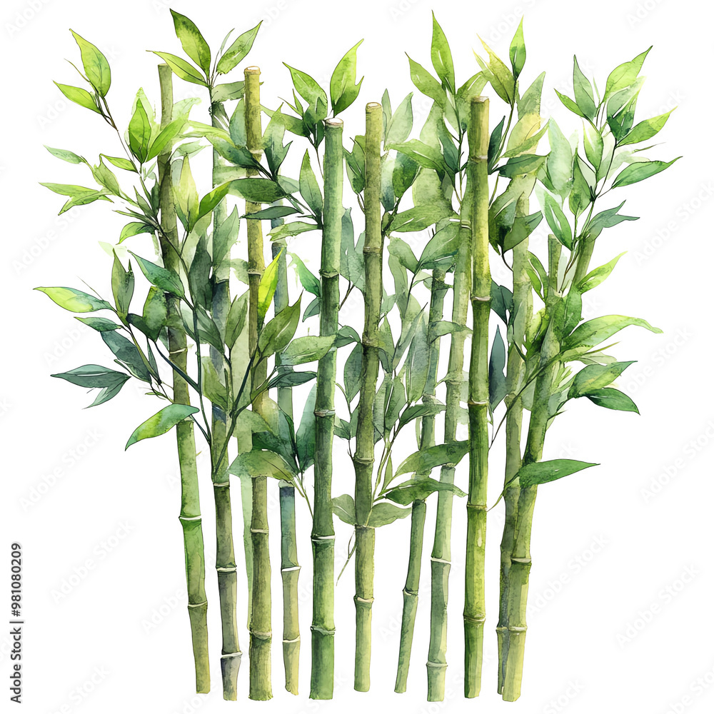 A lush cluster of bamboo, showcasing vibrant green foliage and sturdy stalks, perfect for nature-themed designs and backgrounds. A lush cluster of bamboo, showcasing vibrant green foliage and sturdy stalks, perfect for nature-themed designs and backgrounds.