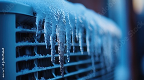 Ice formation on evaporator coils due to low refrigerant levels photo