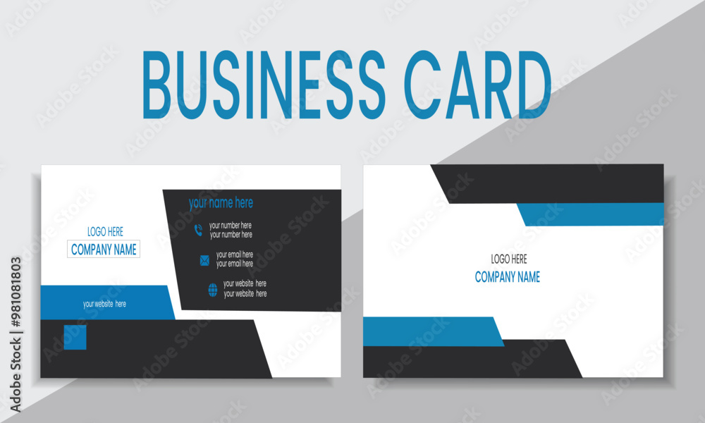 Creative modern clean minimalist double sided real-estate business card design template with multiple color variation with blue and black Creative modern clean minimalist double sided real-estate business card design template with multiple color variation with blue and black