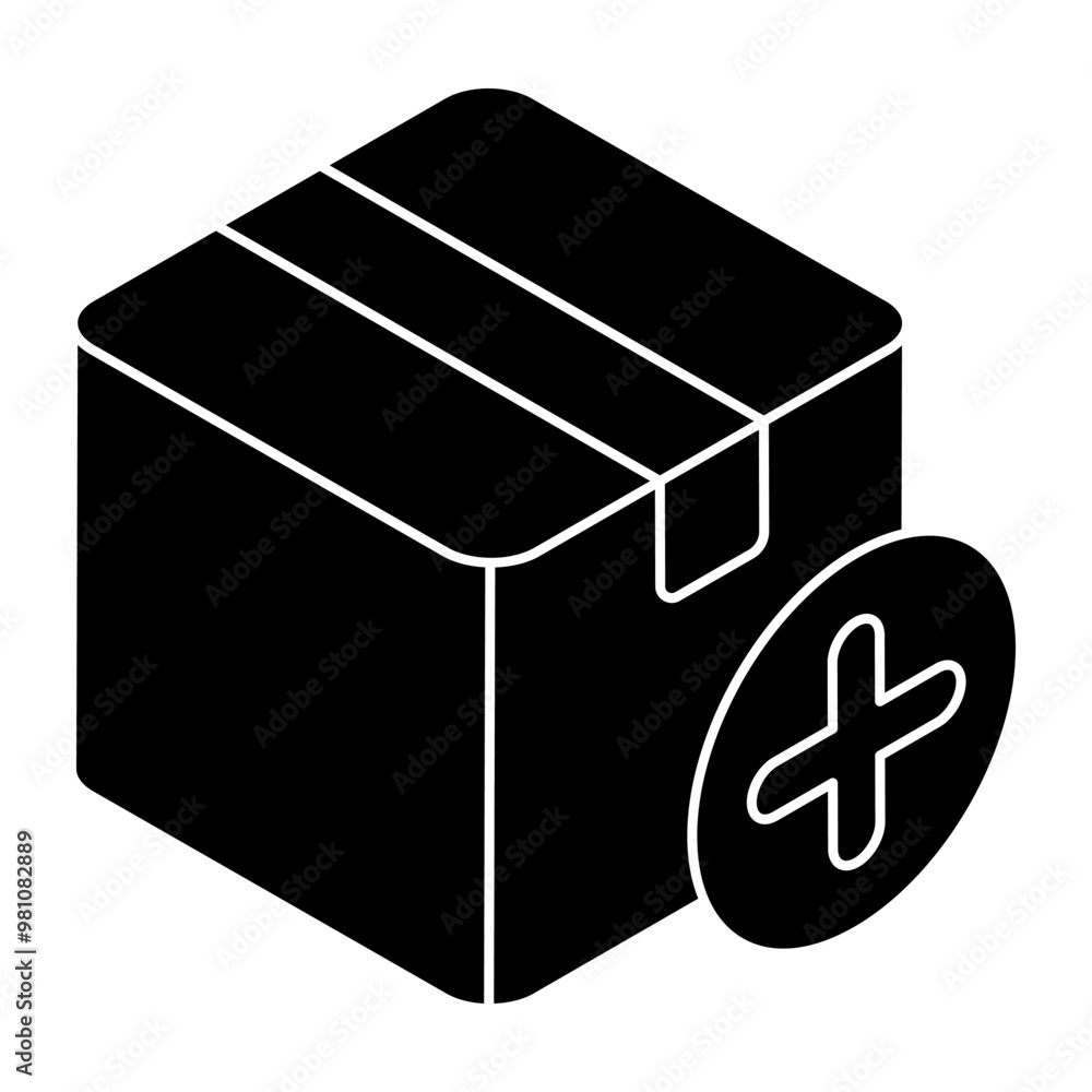 An editable design icon of carton An editable design icon of carton