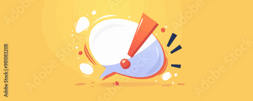 Exclamation mark in a speech bubble, Vector flat minimalistic isolated illustration