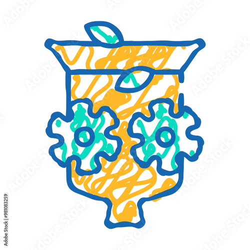 crusher equipment doodle icon sketch vector. crusher equipment sign. isolated symbol illustration