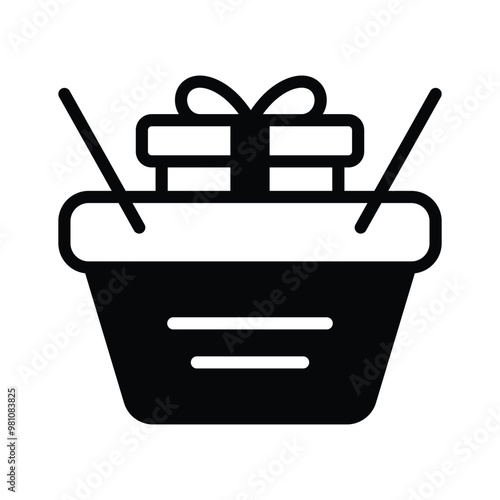 Present a variety of items with this gift basket icon for celebrations