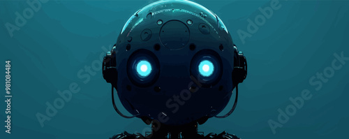 Futuristic sci-fi helmet design, Vector flat minimalistic isolated illustration