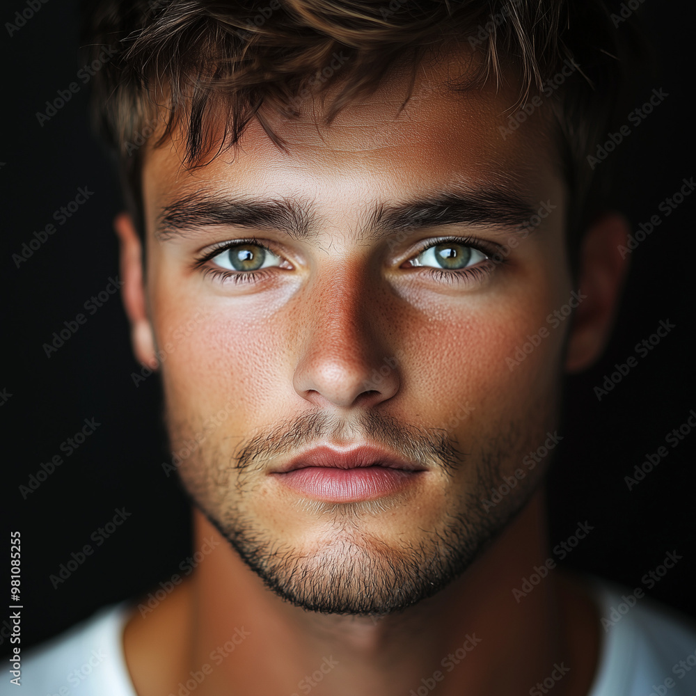 Fototapeta premium Portrait of a man, Front face, Front shot