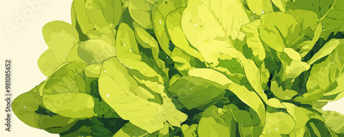 A close up of a green leafy plant. The leaves are large and green, and the plant is full and healthy. Concept of growth and vitality, as well as the beauty of nature