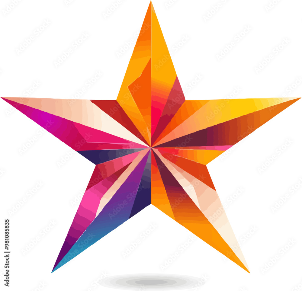 Abstract star icon flat on white isolated background, vector design. Abstract star icon flat on white isolated background, vector design.