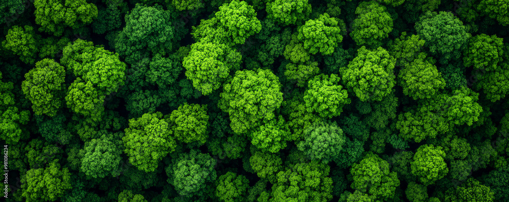 Aerial view of lush green trees creating a vibrant forest canopy. Ideal for nature or environmental themes. Aerial view of lush green trees creating a vibrant forest canopy. Ideal for nature or environmental themes.