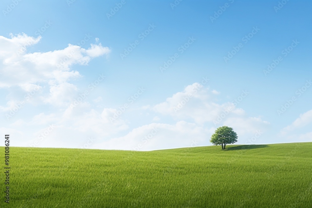 Obraz premium Daytime meadow landscape outdoors horizon.