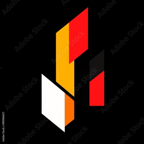 Free Download Abstract Geometric Design with Red  Yellow  White and Black Colors - GFXLoad