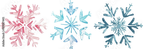 Hand drawn snowflake icon vector art on white isolated background, vector design.