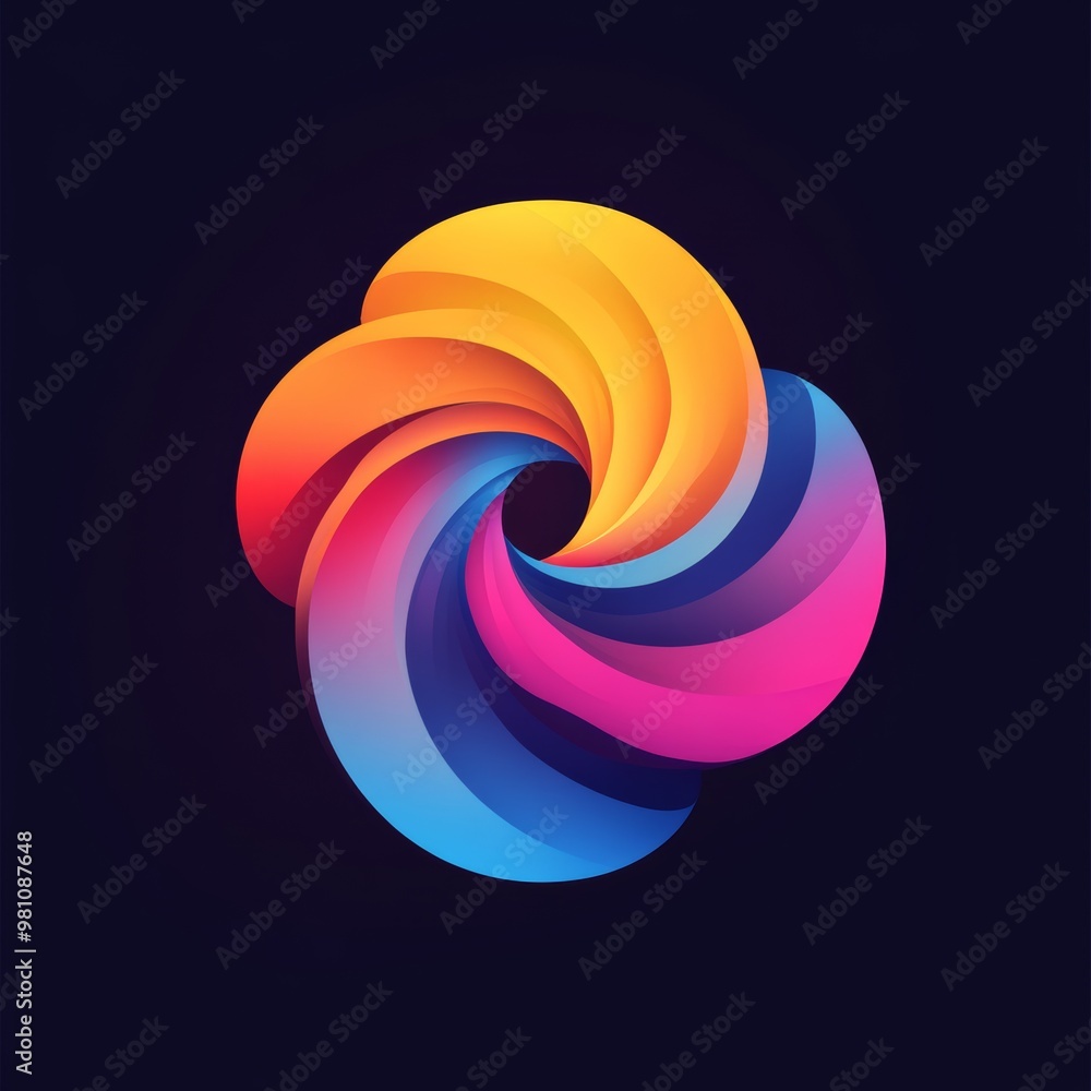 Abstract Colorful Swirling Shape Design Abstract Colorful Swirling Shape Design