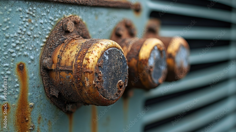 Corroded copper pipes of an outdoor AC unit leaking refrigerant Corroded copper pipes of an outdoor AC unit leaking refrigerant