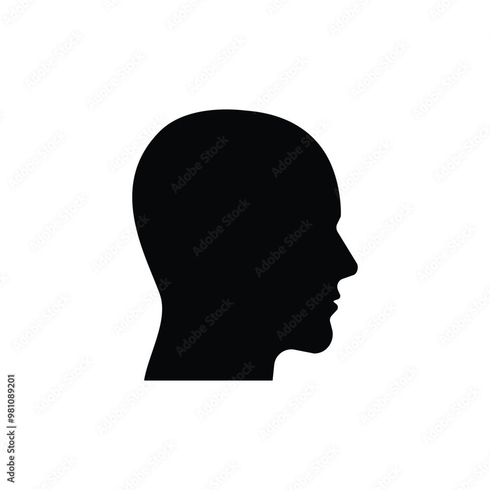 Human head profile black shadow silhouette vector illustration isolated on white background EPS 10 Human head profile black shadow silhouette vector illustration isolated on white background EPS 10